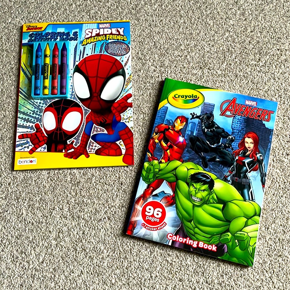 Spidey & His Amazing Friends Coloring Book & Crayola Avengers Coloring Book
